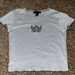 Light Blue Angel Crop Top
